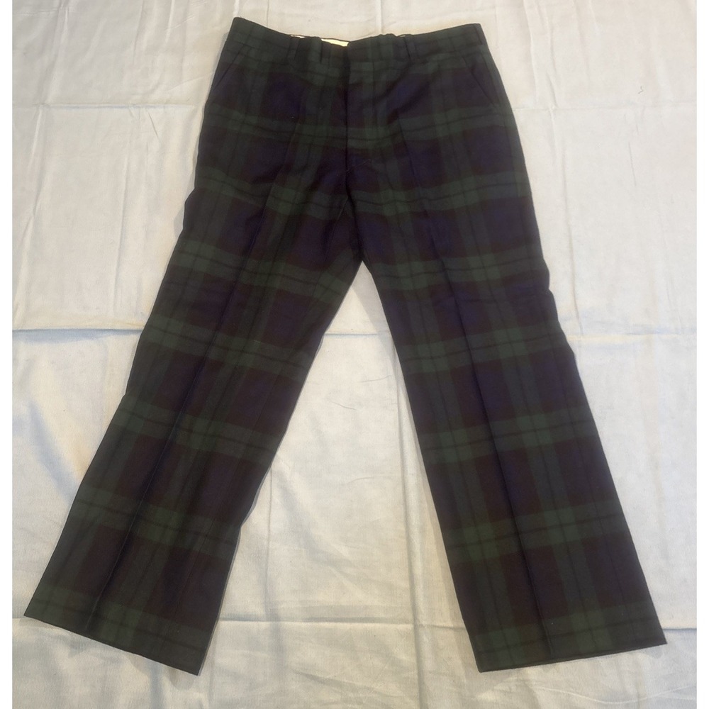Cable Car Clothiers Robert Kirk Ltd Black Watch Plaid Tartan Trousers 35x28 Mens